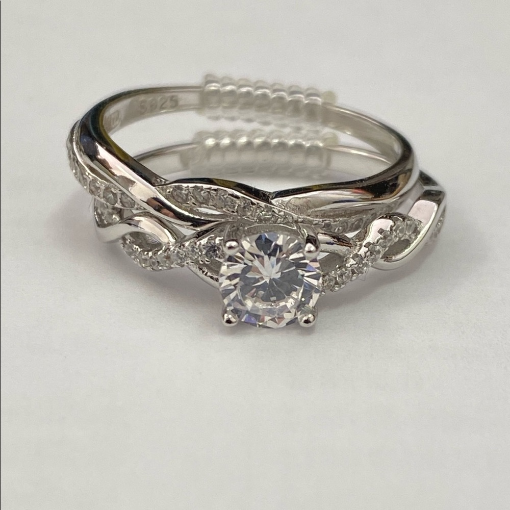 Sterling Silver Wedding Set, size 10